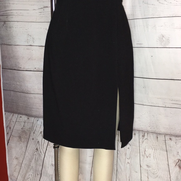 CLUB MONACO SEXY CRISS CROSS BACK BACK BLACK PENCIL SHEATH DRESS - Picture 3 of 9